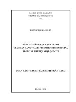 Đánh giá năng lực cạnh tranh của ngân hàng trách nhiệm hữu hạn INDOVINA trong xu thế hội nhập quốc tế 