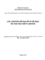CÁC CHUYÊN ĐỀ ĐẠI SỐ VÀ SỐ HỌC ÔN THI VÀO THPT CHUYÊN 20172018