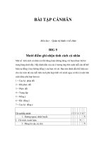 Bài tập cá nhân OB về tính cách cá nhân 