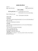 giáo án cầu lông Phối hợp đánh cầu cao trái tay theo đường