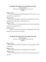 Đề kiểm tra học kì 2 môn công nghệ lớp 6,7,8,9 