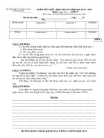 de thi khao sat chat luong hoc ki 1 LỚP 9 NĂM 20162017
