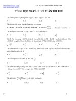 500 câu hỏi TRẮC NGHIỆM môn TOÁN 