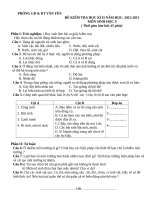 Đề kiểm tra chính thức môn sinh học 9 