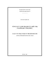 Năng lực cạnh tranh của siêu thị co opmart vĩnh phúc 