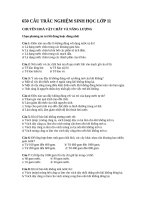 CÂU TRẮC NGHIỆM SINH học lớp 