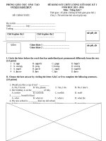 ĐỀ THI KSCL GIỮA HỌC KÌ II NAM TRỰC 20152016 MÔN ANH 7