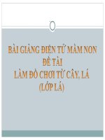 Bài giảng điện tử mầm non đề tài Làm đồ chơi từ cây, lá (lớp Lá)