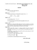 Đề kiểm tra học kì 2 môn toán 8 