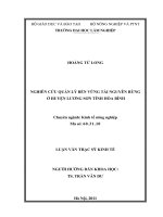 Nghiên cứu quản lý bền vững tài nguyên rừng ở huyện lương sơn tỉnh hòa bình 