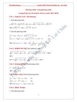 TỔNG HỢP CÁC BÀI PT và HPT TRONG ĐỀ THI VÀO THPT chuyên toán 2017 2018 