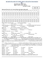 3 de kiem tra Hoc Ky II Mon Anh lop 10 va dap an