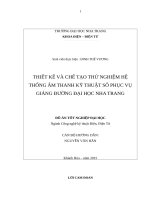 thiết kế và chế tạo thử nghiệm hệ thống âm thanh kỹ thuật số phục vụ giảng đường đại học nha trang