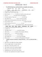 Enough + To.V  Order of adjectives before nouns BT VỀ CẤU TRÚC ENOUGH..TO. AV8