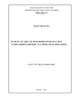 Sử dụng tư liệu vệ tinh MODIS đánh giá chất lượng không khí khu vực đồng bằng sông hồng 