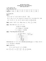 Hướng dẫn chấm đề kiểm tra chương 1 