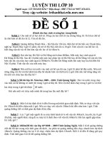 Bộ đề dạy luyện thi vào 10 toán