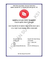 ĐẨY MẠNH XUẤT KHẨU MẶT HÀNG RAU QUẢ CỦA VIỆT NAM TRONG BỐI CẢNH MỚI