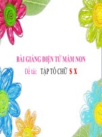 Bài giảng điện tử mầm non đề tài Tập tô S, X (lớp Lá)