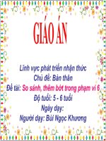 Giáo án điện tử So sánh thêm bớt trong phạm vi 6 chủ đề bản thân