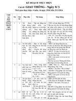 Kế hoạch trong tuần chủ đề giao thông ngày 8 3