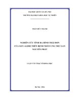 Nghiên cứu tính đa hình thái đơn của gen ALDH2 trên bệnh nhân ung thư gan nguyên phát 