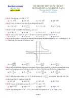 Đề thi thử THPT 2017 môn Toán trường THPT Kim Sơn A Ninh Bình Lần 1 File word Có lời giải chi tiết