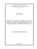 Nghiên cứu phát hiện và định lượng một số đột biến của hội chứng động kinh, giật cơ với sợi cơ không đều   merrf ở người việt nam 
