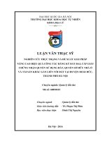 Nghiên cứu thực trạng và đề xuất giải pháp nâng cao hiệu quả của công tác đăng ký đất đai, cấp giấy chứng nhận quyền sử dụng đất, quyền sở hữu nhà ở và tài sản khác gắn liền với đất tại huyện hoài đức, thành phố hà nộ 