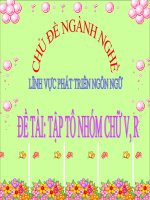 Bài giảng điện tử mầm non đề tài Tập tô V, R (lớp Lá)