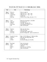 Phân phối chương trình lớp 3 tuần 30 