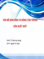 VẤN đề bám DÍNH và kết tủa TRONG công nghệ sản xuất giấy