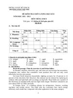 đề kiểm tra học kì 2 môn tiếng anh lớp 9 