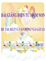 Bài giảng điện tử mầm non đề tài Hát và vận độngGà gáy le te (lớp Lá)