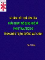 So Sánh Kết Quả Sớm Của Phẫu Thuật Mở Bụng Nhỏ Và Phẫu Thuật Nội Soi Trong Điều Trị Sỏi Đường Mật Chính