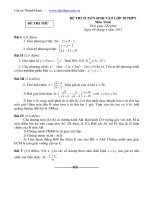 de tuyen sinh lop 9 vao lop 10 mon toan de tuyen sinh vao lop 10 hay co dap an de thi thu vao lop 10 thpt mon toan 9 ngay 0842013 