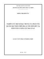 Nghiên cứu một số đặc trưng của phản ứng quang hạt nhân trên bia zr với chùm bức xạ hãm năng lượng cực đại 2,5 gev 