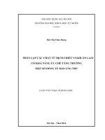 Phân lập các chất từ dịch chiết vi khuẩn lam có khả năng ức chế tăng trưởng một số dòng tế bào ung thư 