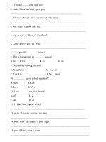 Đề thi tiếng anh cấp trường 2014   2015 