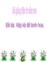 Bài giảng điện tử mầm non đề tài Xếp kệ để bình hoa (lớp Lá)