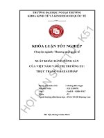 XUẤT KHẨU HÀNG NÔNG SẢN CỦA VIỆT NAM VÀO THỊ TRƯỜNG EU: THỰC TRẠNG VÀ GIẢI PHÁP