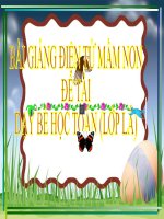 Bài giảng điện tử mầm non đề tài Dạy bé học toán (lớp Lá)