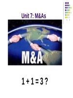 TIẾNG ANH KINH TẾ  U7  merger and acquisitions 