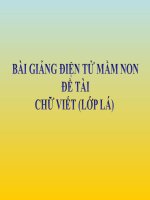 Bài giảng điện tử mầm non đề tài Chữ viết (lớp Lá)