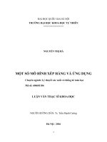 Một số mô hình xếp hàng và ứng dụng 