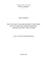 Phân vùng chức năng sinh thái phục vụ phát triển bền vững trong bối cảnh biến đổi khí hậu tại huyện giao thủy, tỉnh nam định 