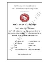 THỰC TIỄN SỬ DỤNG CÁC BIỆN PHÁP PHÒNG VỆ THƯƠNG MẠI TẠI HOA KỲ VÀ LIÊN MINH CHÂU ÂU BÀI HỌC KINH NGHIỆM CHO VIỆT NAM