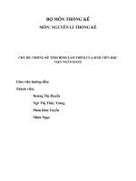 thống kê tình hình làm thêm của sinh viên học viện ngân hàng 