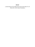 lập kế hoạch tài chính ngắn hạn cho công ty cổ phẩn sữa việt nam( vinamilk) 