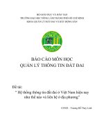 Hệ thống thông tin đất đai ở việt nam hiện nay như thế nào và liên hệ ở địa phương 